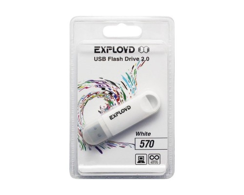Флеш память Exployd 570/ 32GB/ USB 2.0/ пластик (белый)