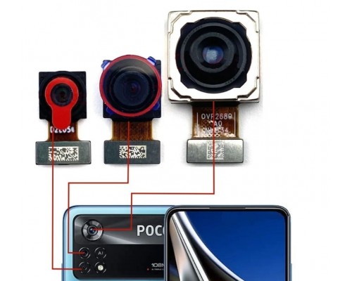 Камера основная для Xiaomi Poco X4 Pro 5G OR100% СНЯТ (модуль 3шт)
