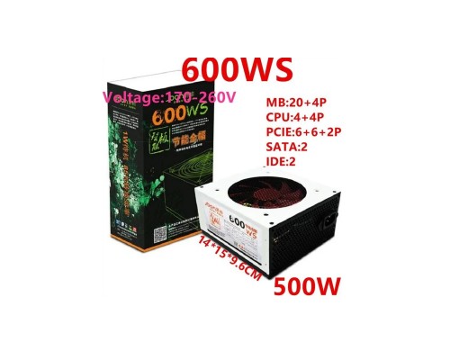 Блок питания Jbon 600WS/ 500W (черный)