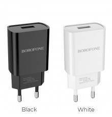 Адаптер Borofone BA20A/ 1*USB/ 10W/ 5V-2A (черный)