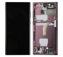 Дисплей для Samsung S22 Ultra/ SM-S908 (SP OR100% РАМ) (бургунди)