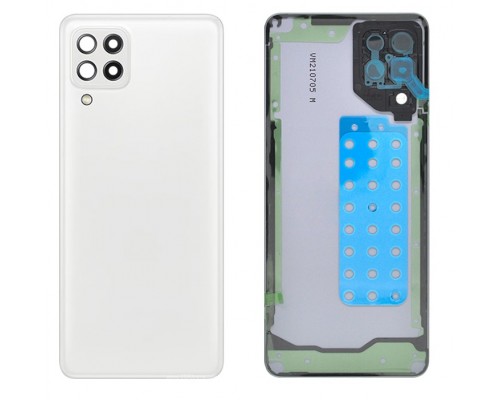 Задняя крышка для Samsung A22/ SM-A225 (со стеклом камеры) (LOGO) (белый)