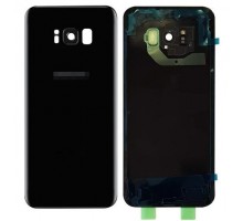 Задняя крышка для Samsung S8 Plus/ SM-G955 (со стеклом камеры) (LOGO) (черный)