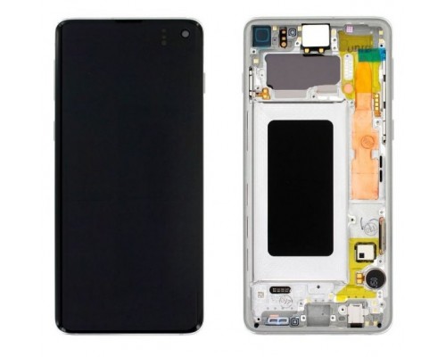 Дисплей для Samsung S10/ SM-G973 (SP OR100% РАМ) (белый)