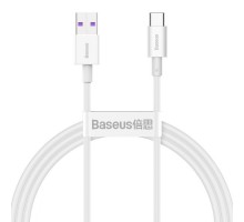 Кабель USB - Type-C Baseus CATYS-A02/ 6A/ 66W/ 2M/ Нейлон (белый)