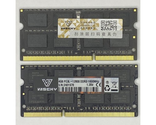 ОЗУ для ноутбука Vaseky DDR3L 1600 МГц/ 4GB/ 1.35V/ Гар.180д (черный)