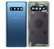 Задняя крышка для Samsung S10/ SM-G973 (со стеклом камеры) (CE) (синий)