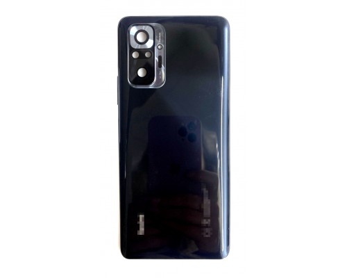 Задняя крышка для Xiaomi Redmi Note 10 Pro (средняя рамка+стекло камеры) (CE) (черный)