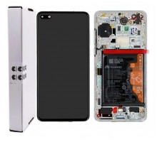 Дисплей для Huawei P40 (SP OR100% РАМ+АКБ) (серебристый)