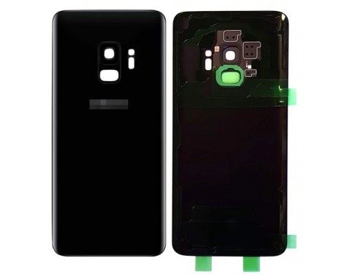 Задняя крышка для Samsung S9/ SM-G960 (со стеклом камеры) (LOGO) (черный)