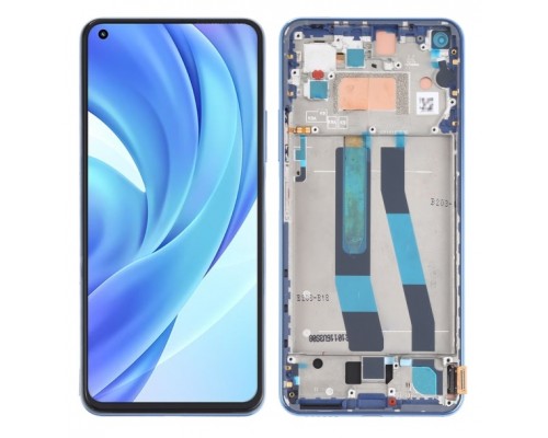 Дисплей для Xiaomi Mi 11 Lite/ Mi 11 Lite 5G (OR100% PAM+скан отпеч) (синий)