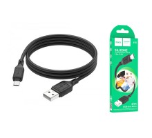 Кабель USB - MicroUSB HOCO X90/ 2.4A/ 1М/ силикон (черный)