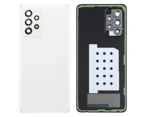 Задняя крышка для Samsung A52/ SM-A525 (со стеклом камеры) (LOGO) (белый)