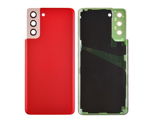 Задняя крышка для Samsung S21 Plus/ SM-G996 (со стеклом камеры) (CE) (красный)