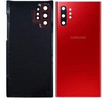 Задняя крышка для Samsung Note 10 Plus/ SM-N975 (со стеклом камеры) (LOGO) (красный)