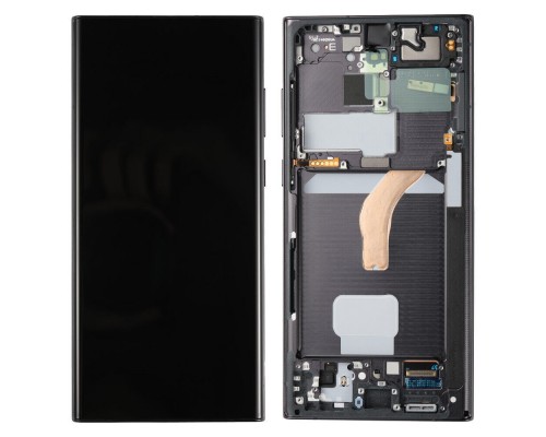 Дисплей для Samsung S22 Ultra/ SM-S908 (SP OR100% РАМ) (черный)