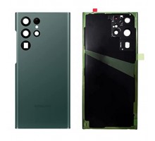 Задняя крышка для Samsung S22 Ultra/ SM-S908 (со стеклом камеры) (LOGO) (зеленый)