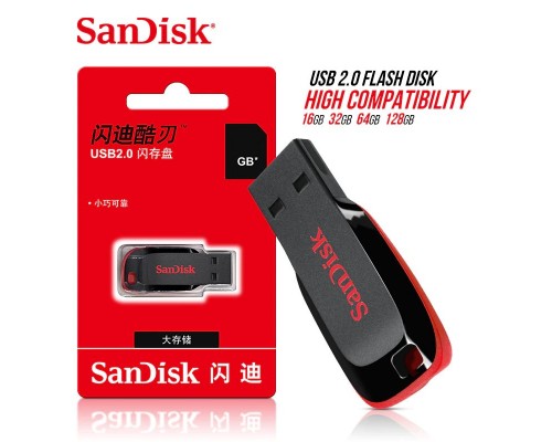 Флеш память SanDisk Z50/ 128GB/ USB 2.0/ 80мгбит/сек/ пластик (черный)