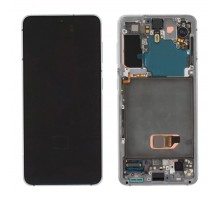 Дисплей для Samsung S21/ SM-G991 (SP OR100% РАМ) (белый)