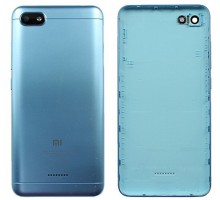 Задняя крышка для Xiaomi Redmi 6A (со стеклом камеры) (LOGO) (голубой)