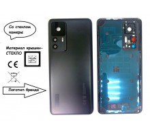 Задняя крышка для Xiaomi 12T (со стеклом камеры) (CE) (черный)