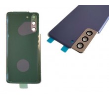 Задняя крышка для Samsung S21/ SM-G991 (со стеклом камеры) (LOGO) (фиолетовый)