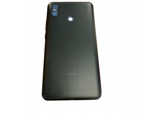 Задняя крышка для Xiaomi Mi Max 3 (со стеклом камеры) (LOGO) (черный)