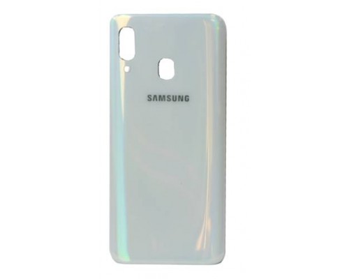 Задняя крышка для Samsung A40/ SM-A405 (LOGO) (белый)