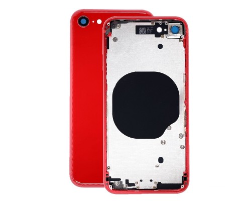 Корпус для iPhone 8 (сим-лоток/ кнопки) (HC) (красный)