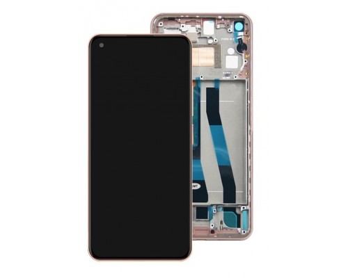 Дисплей для Xiaomi Mi 11 Lite/ Mi 11 Lite 5G (OR100% PAM+скан отпеч) (розовый)