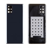 Задняя крышка для Samsung M51/ SM-M515 (со стеклом камеры) (LOGO) (черный)